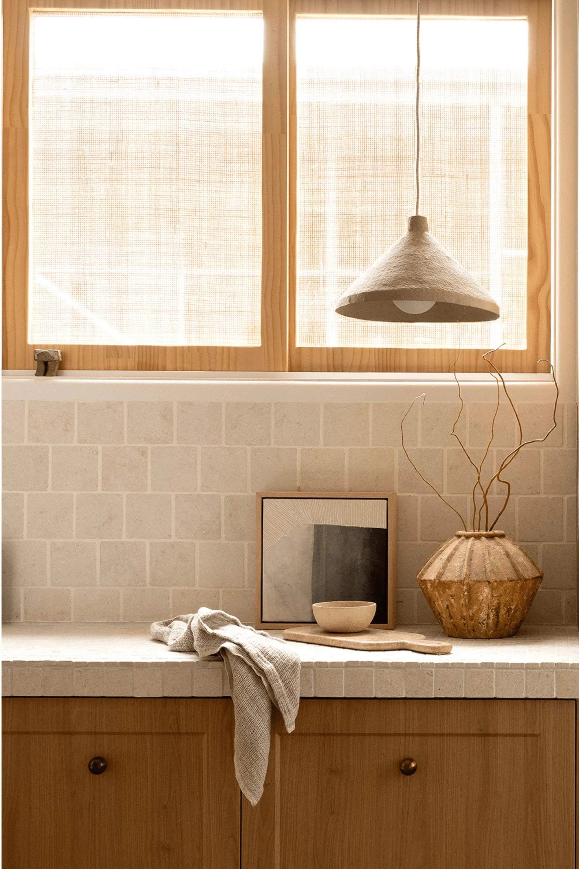 Her Hands - Coffee Collection Classic Cone Pendant Light in a kitchen setting.