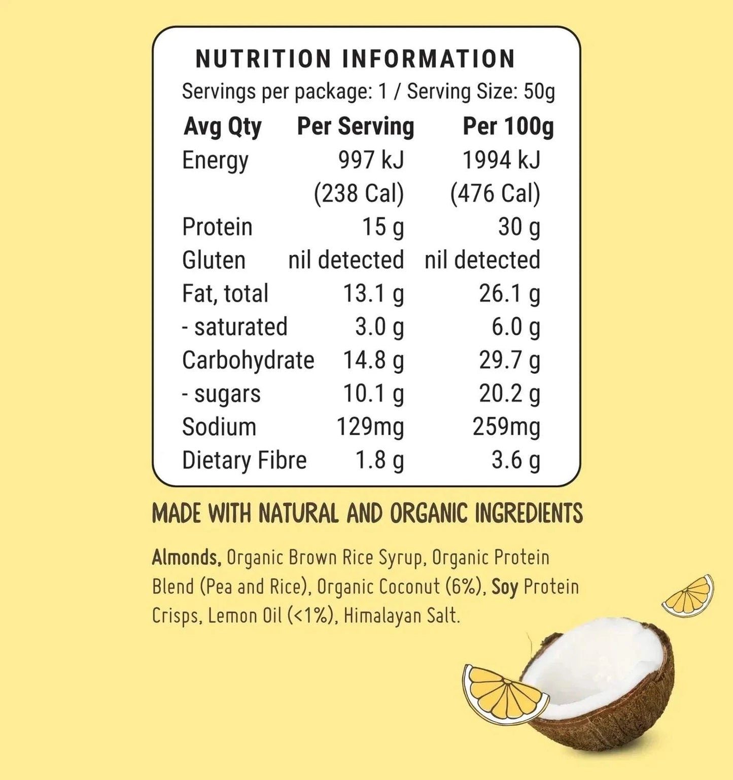 Fodbods - Lemon Coconut Protein Bar