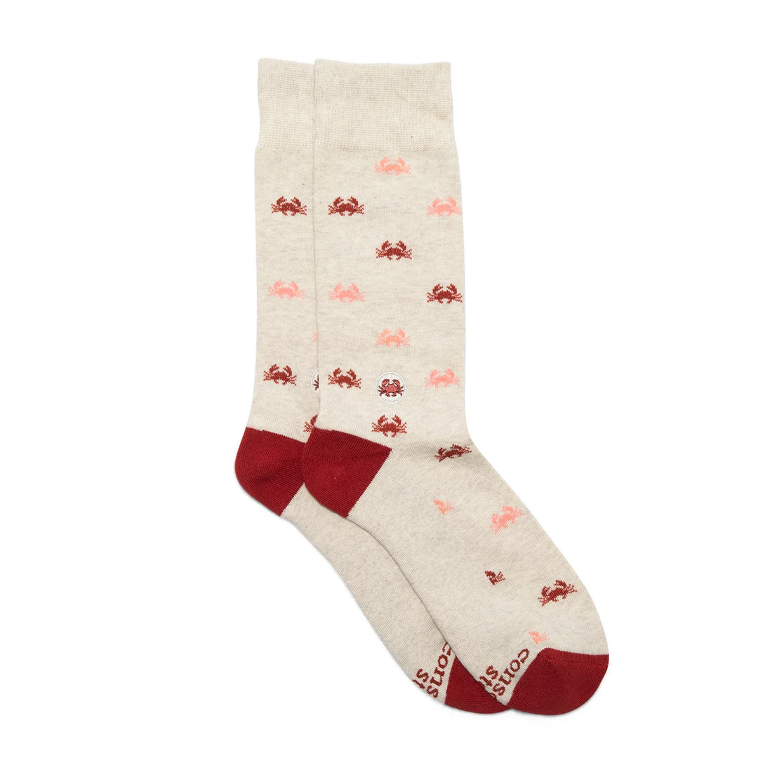 Conscious Step - Pair: Socks that protect Oceans (Crabs)