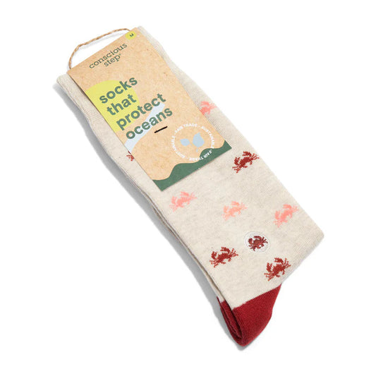 Conscious Step - Pair: Socks that protect Oceans (Crabs)