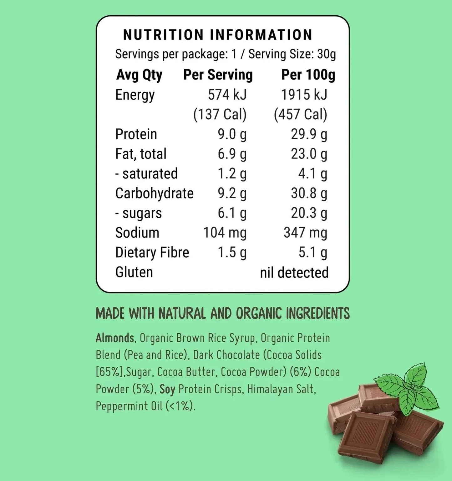 Fodbods - Mint Chocolate Protein Bar
