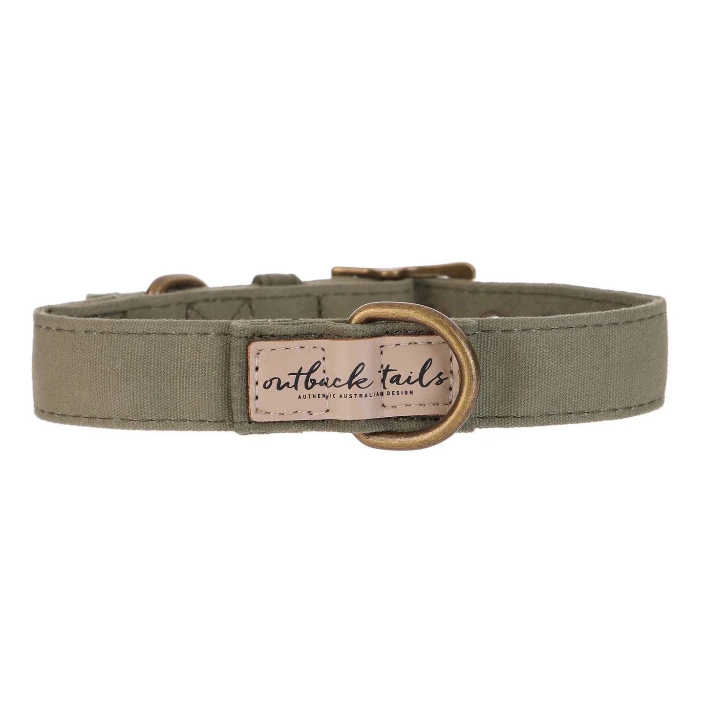 Outback Tails - Waxed Canvas Dog Collar (green)