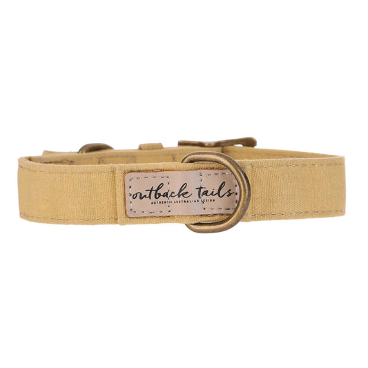 Outback Tails - Waxed Canvas Dog Collar (yellow)