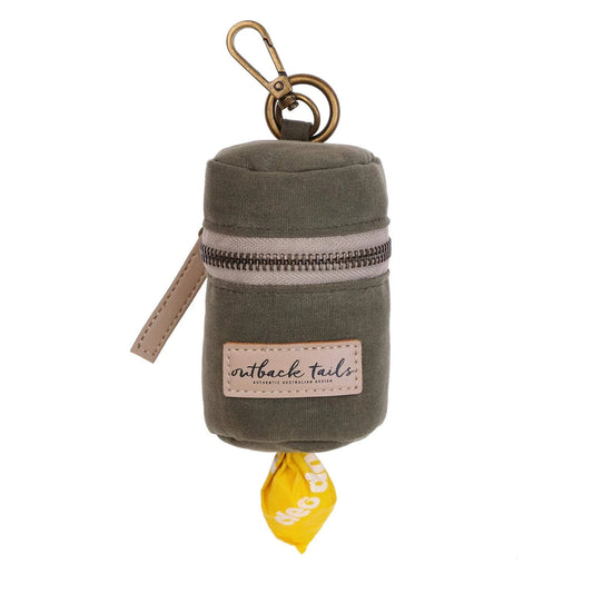 Outback Tails - Waxed Canvas Pick-Up Bag Holder (green)