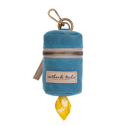 Outback Tails - Waxed Canvas Pick-Up Bag Holder (blue)