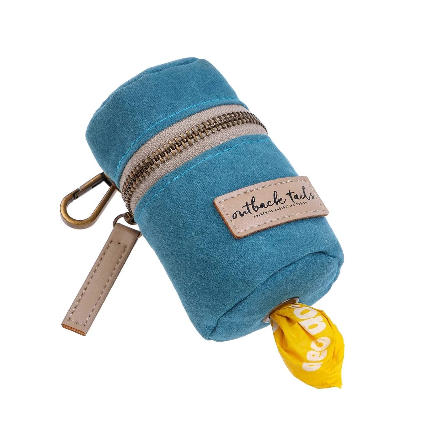Outback Tails - Waxed Canvas Pick-Up Bag Holder (blue)
