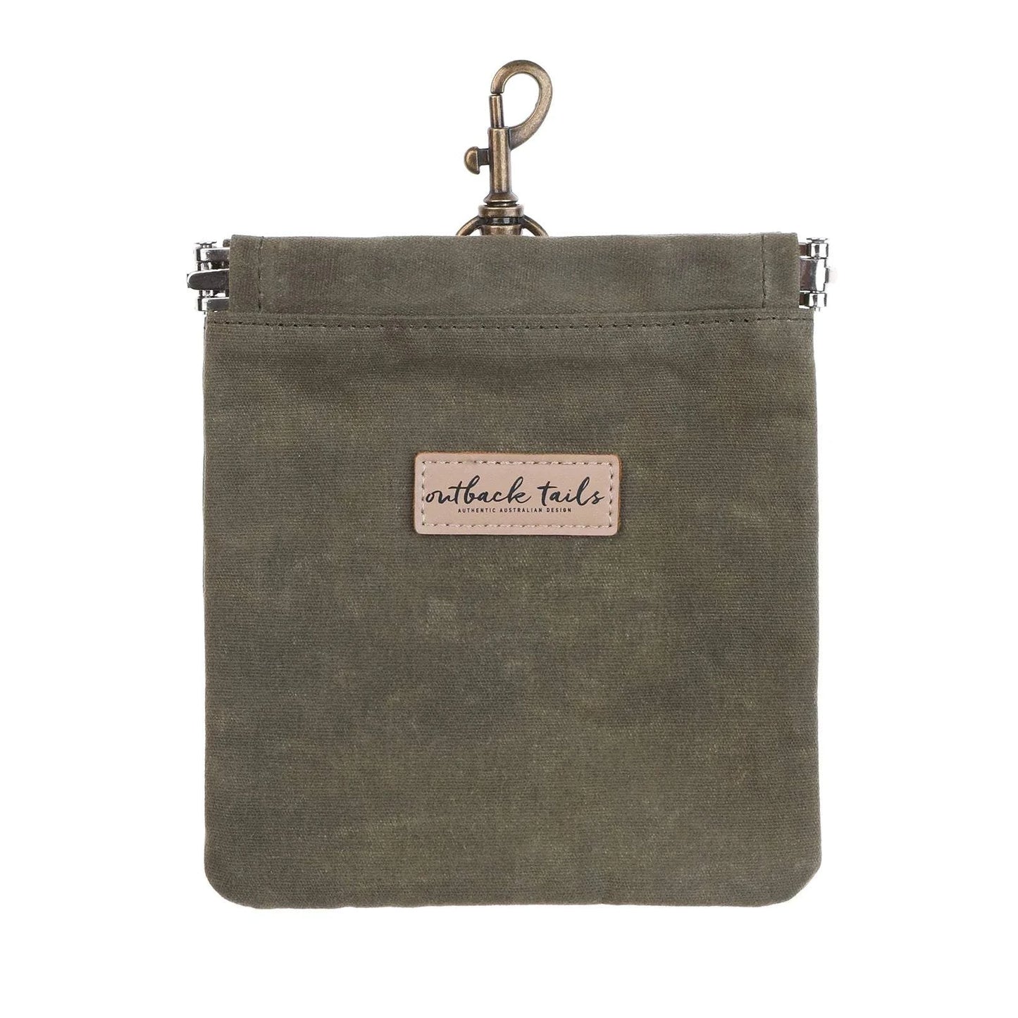Outback Tails - Waxed Canvas Treat Pouch (green)