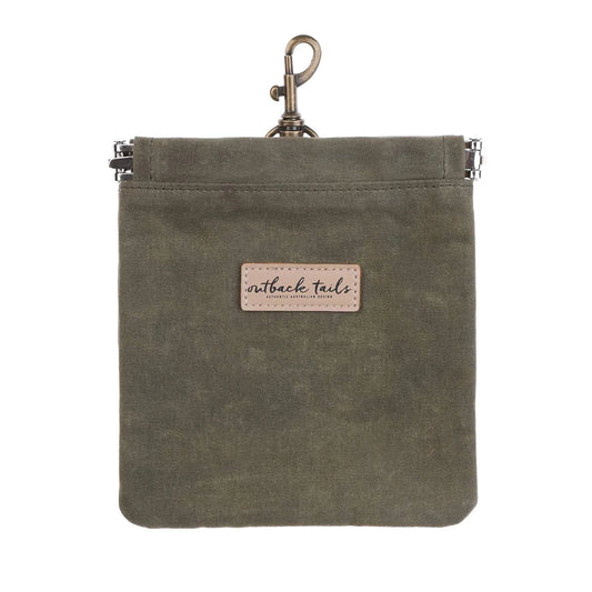 Outback Tails - Waxed Canvas Treat Pouch (green)
