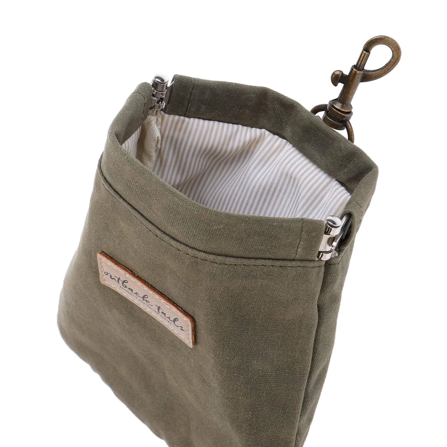 Outback Tails - Waxed Canvas Treat Pouch (green)
