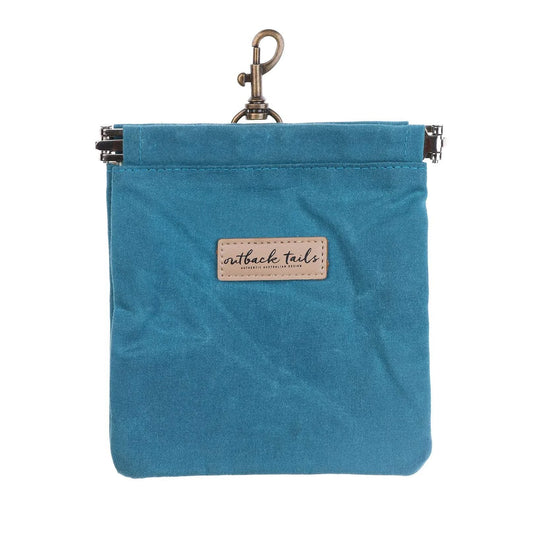 Outback Tails - Waxed Canvas Treat Pouch (blue)