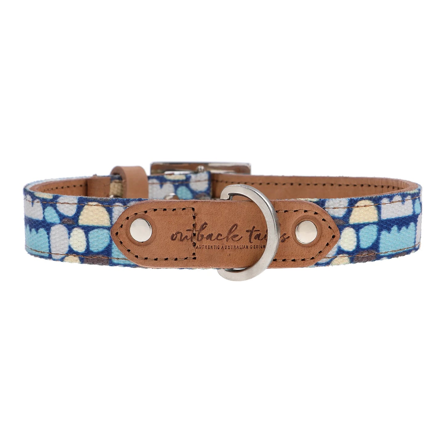 Outback Tails - Leather Dog Collar - Puli Puli Blue