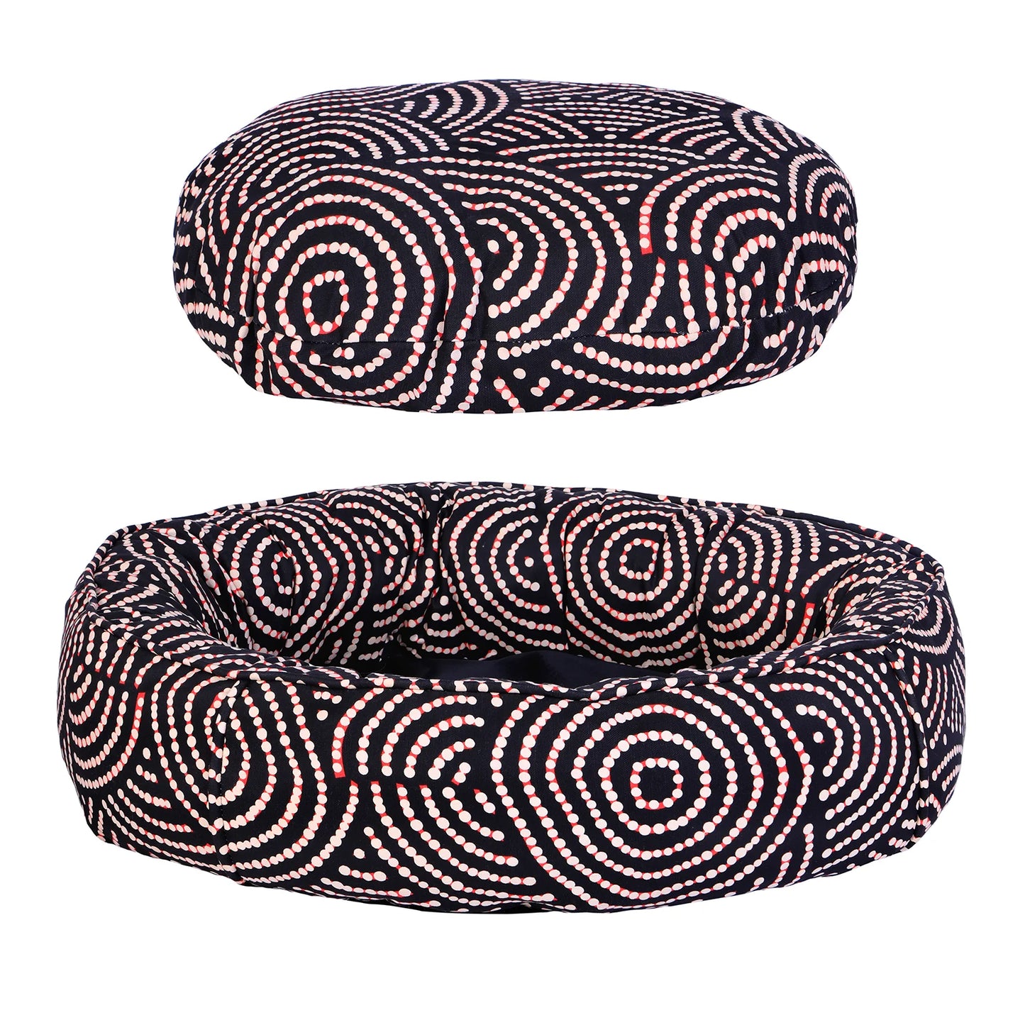 Outback Tails - Round Therapeutic Dog Bed - Fire Country Dreaming