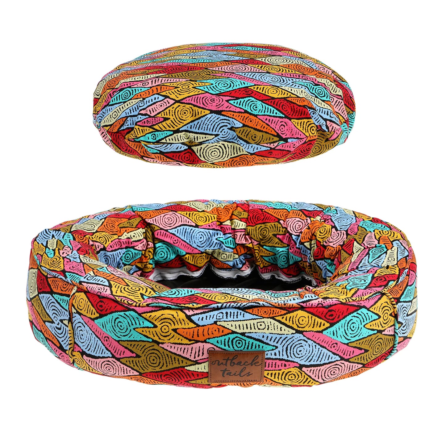 Outback Tails - Round Therapeutic Dog Bed - Sand Dunes