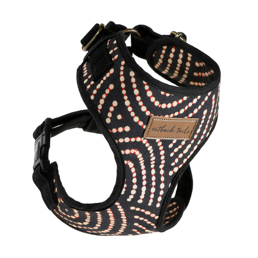 Outback Tails - Canvas Dog Harness - Fire Country Dreaming