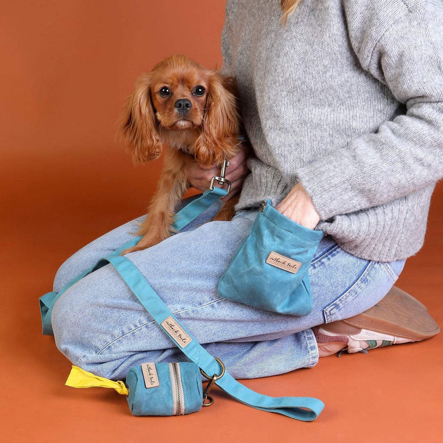 Outback Tails - Waxed Canvas Treat Pouch (blue)