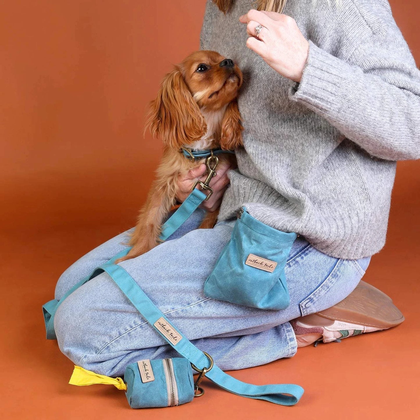 Outback Tails - Waxed Canvas Treat Pouch (blue)