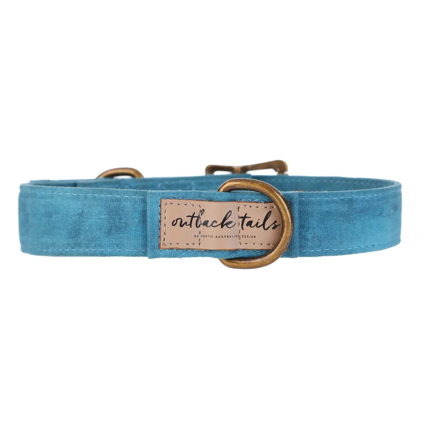 Outback Tails - Waxed Canvas Dog Collar (blue)