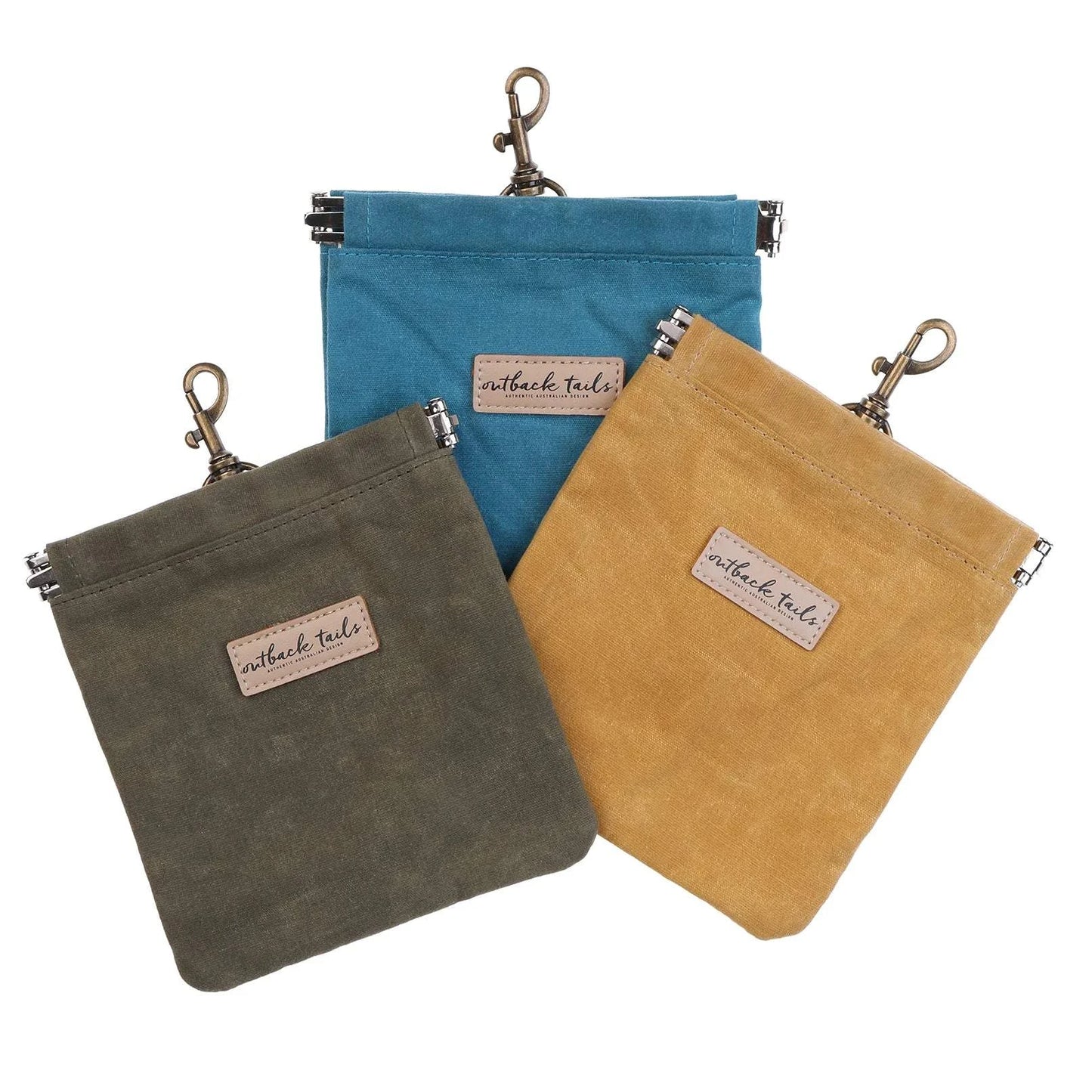 Outback Tails - Waxed Canvas Treat Pouch (green)