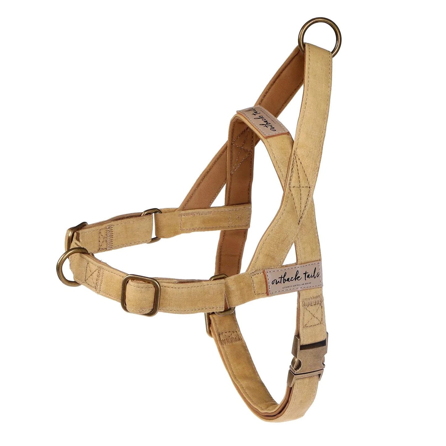 Outback Tails - Waxed Canvas Dog Harness (yellow)