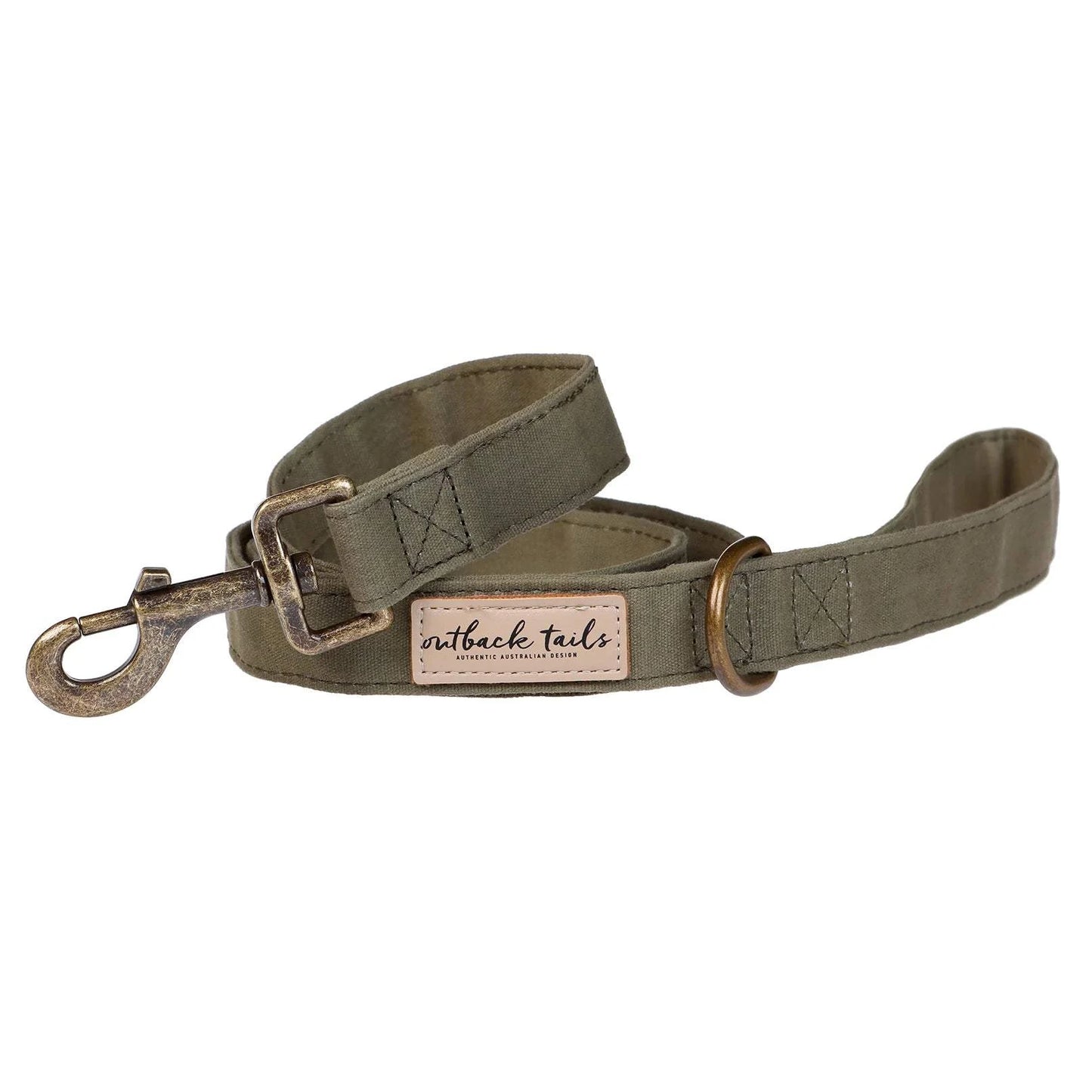 Outback Tails - Waxed Canvas Dog Lead (green)