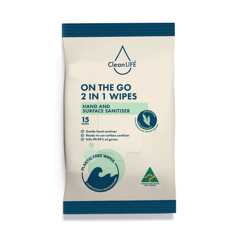 CleanLIFE - Flushable On the go 2 in 1 wipes