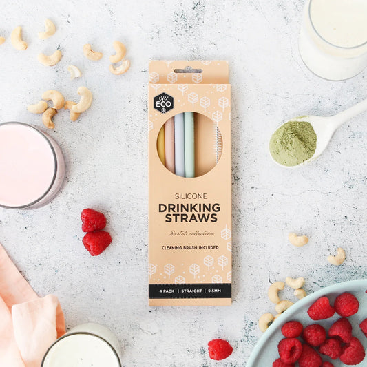 Ever Eco - Silicone Straws Straight - 4 Pack