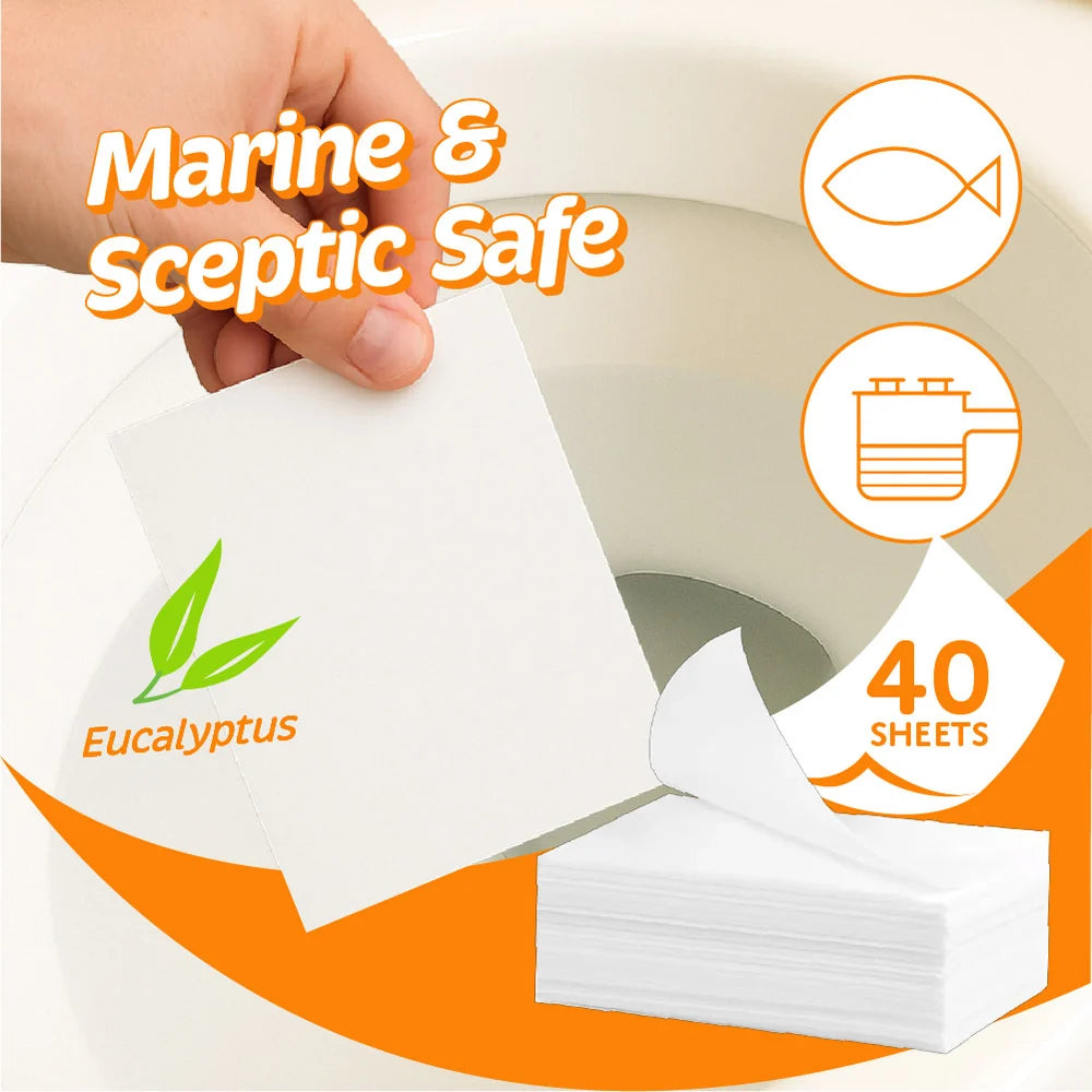 Eco Basics - NEW! Toilet Cleaning Sheets 40 Pack Eucalyptus
