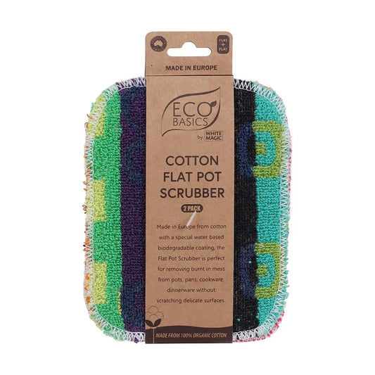 Eco Basics - Cotton Flat Pot Scrubber 2Pk