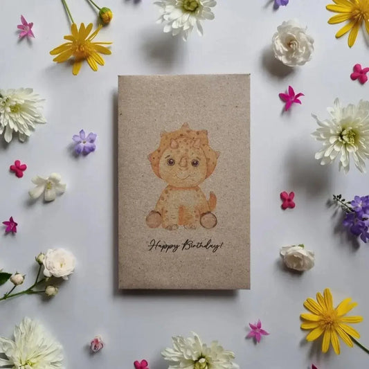 Happy Birthday Triceratops - Wildflower Seeds