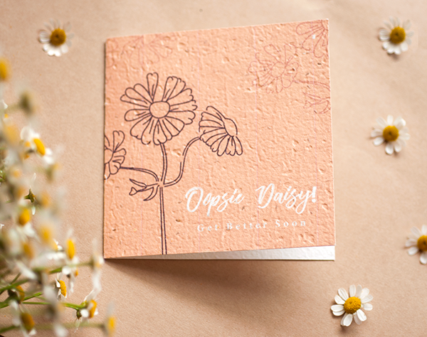 Oopsie Daisy Get Well Soon Plantable Greeting Card