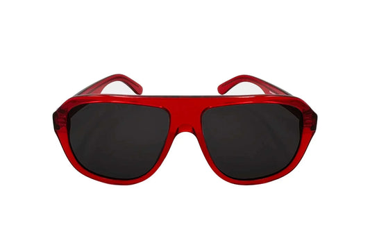 Ozeano - Balmoral Sunglasses in Red Snapper, polarised aviator style.