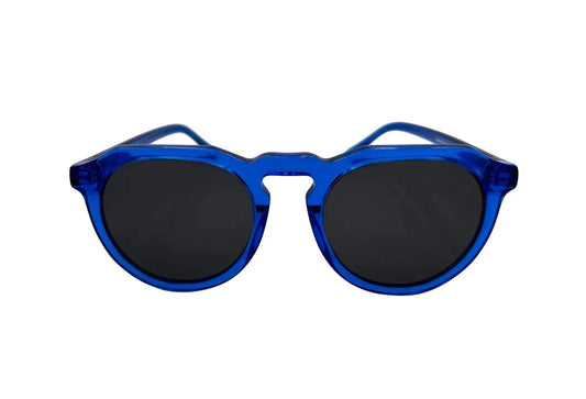 Ozeano Freshie Sunglasses, blue polarised octagonal frame.