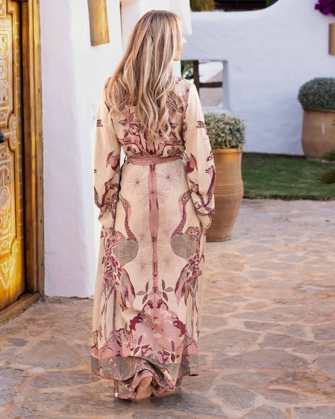 Brahmaki - Eco-Friendly Maxi Kaftan, Wineberry Dream