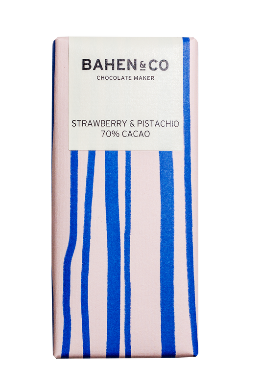 Bahen & Co - Strawberry & Pistachio 70% Cacao chocolate bar