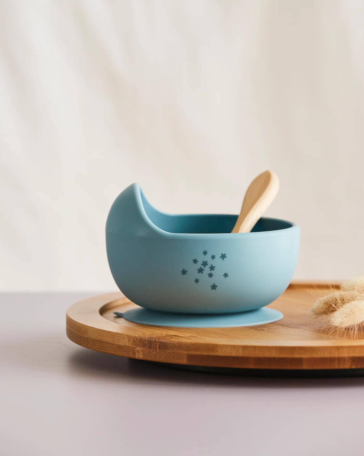 The Conscious Store - Silicone Baby Suction Bowls with Wooden Spoon