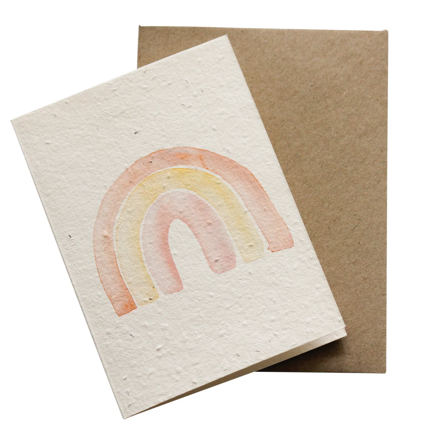 Rainbow plantable card with Swan River daisy seeds on recycled paper.