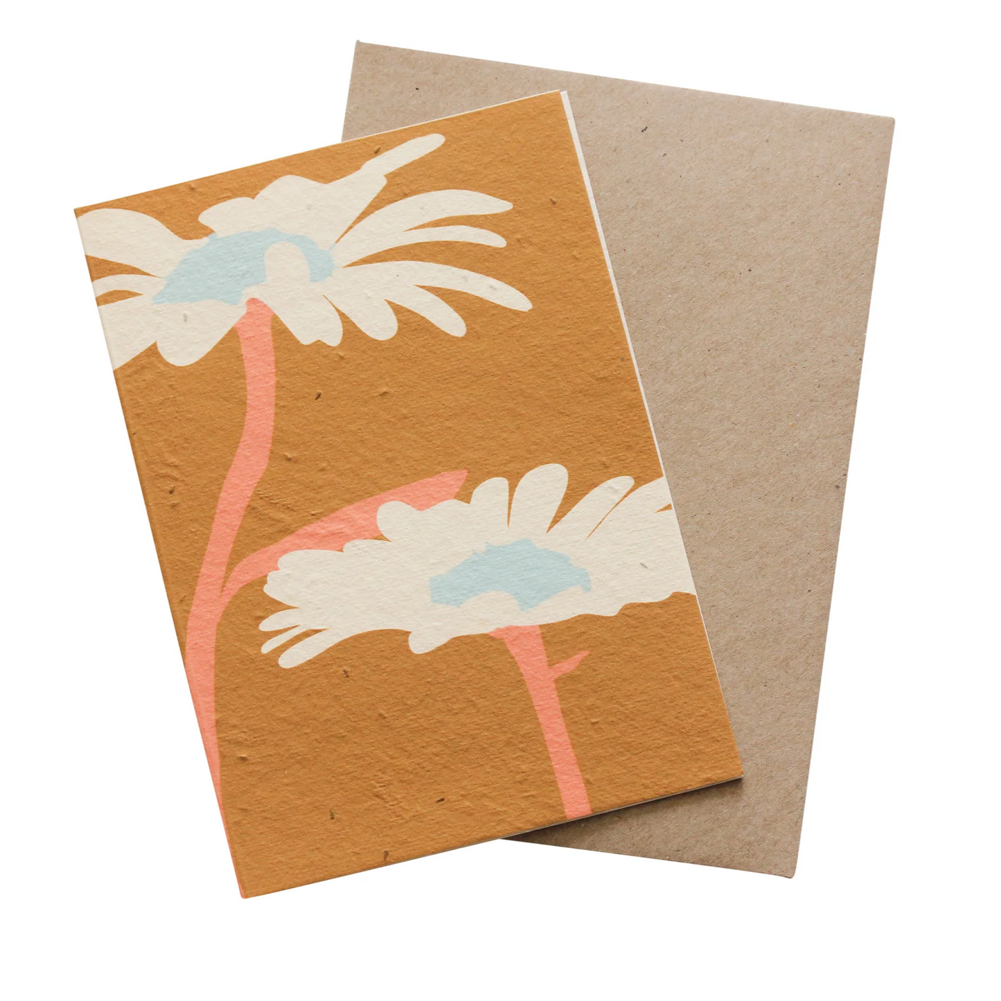 Wildflowers plantable card with daisy design on recycled seeded paper.