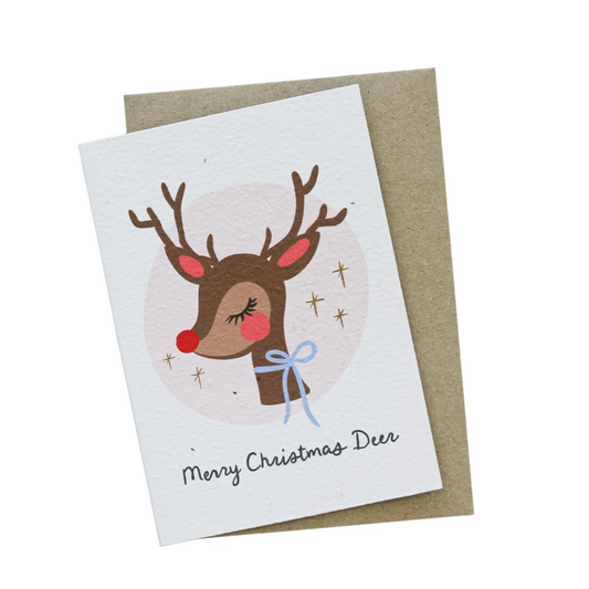 Hello Petal - Merry Christmas Deer Plantable Card