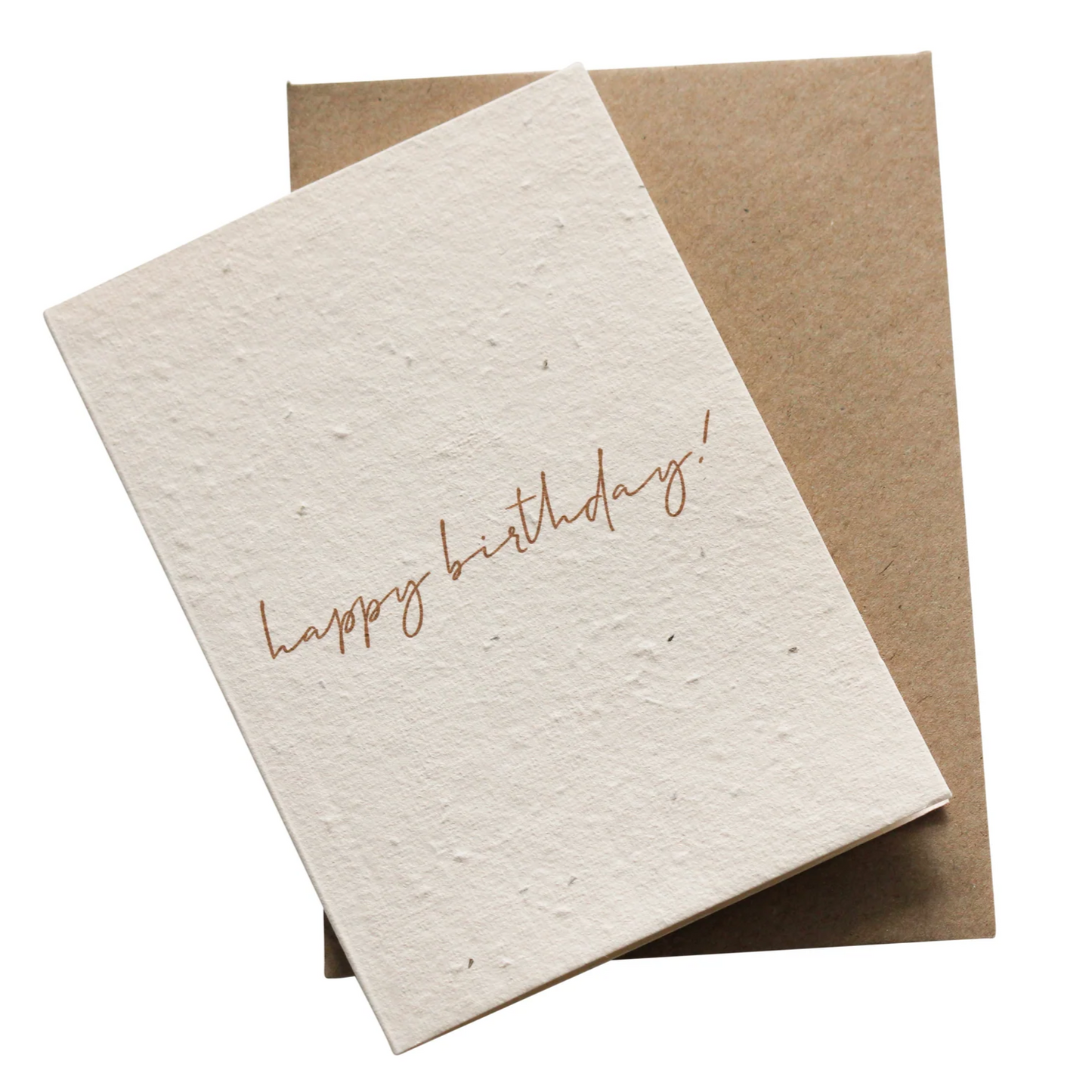 Minimal Birthday Plantable Card with recycled seeded paper and envelope.