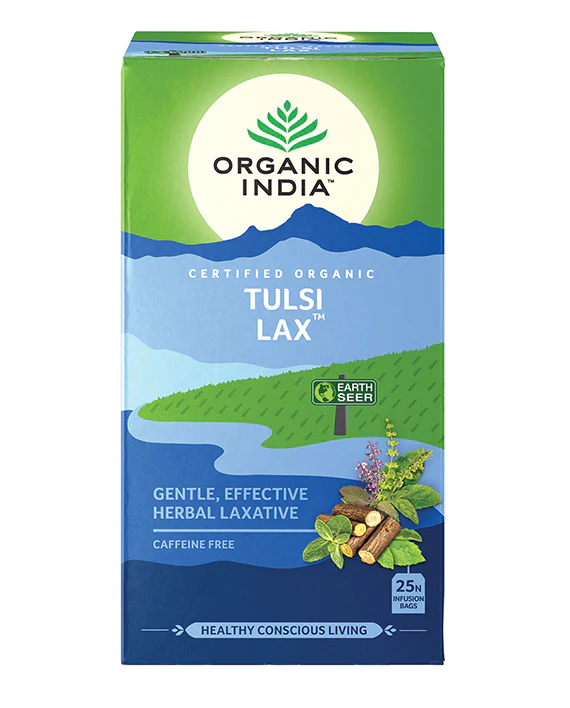 Organic India - Tulsi LAXThis is a natural, organic, gentle herbal laxative tea to help with regular elimination. It contains a blend of senna leaves, peppermint leaves, spearmint leaves, liOrganic India