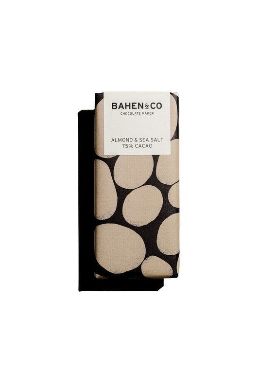 Bahen & Co - Almond and Sea Salt 75% Cacao chocolate bar