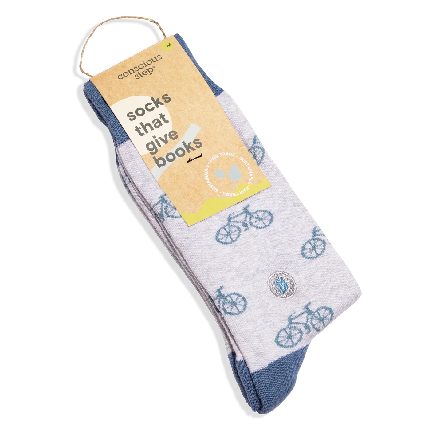 Conscious Step - Pair: Socks that give books (bicycle)