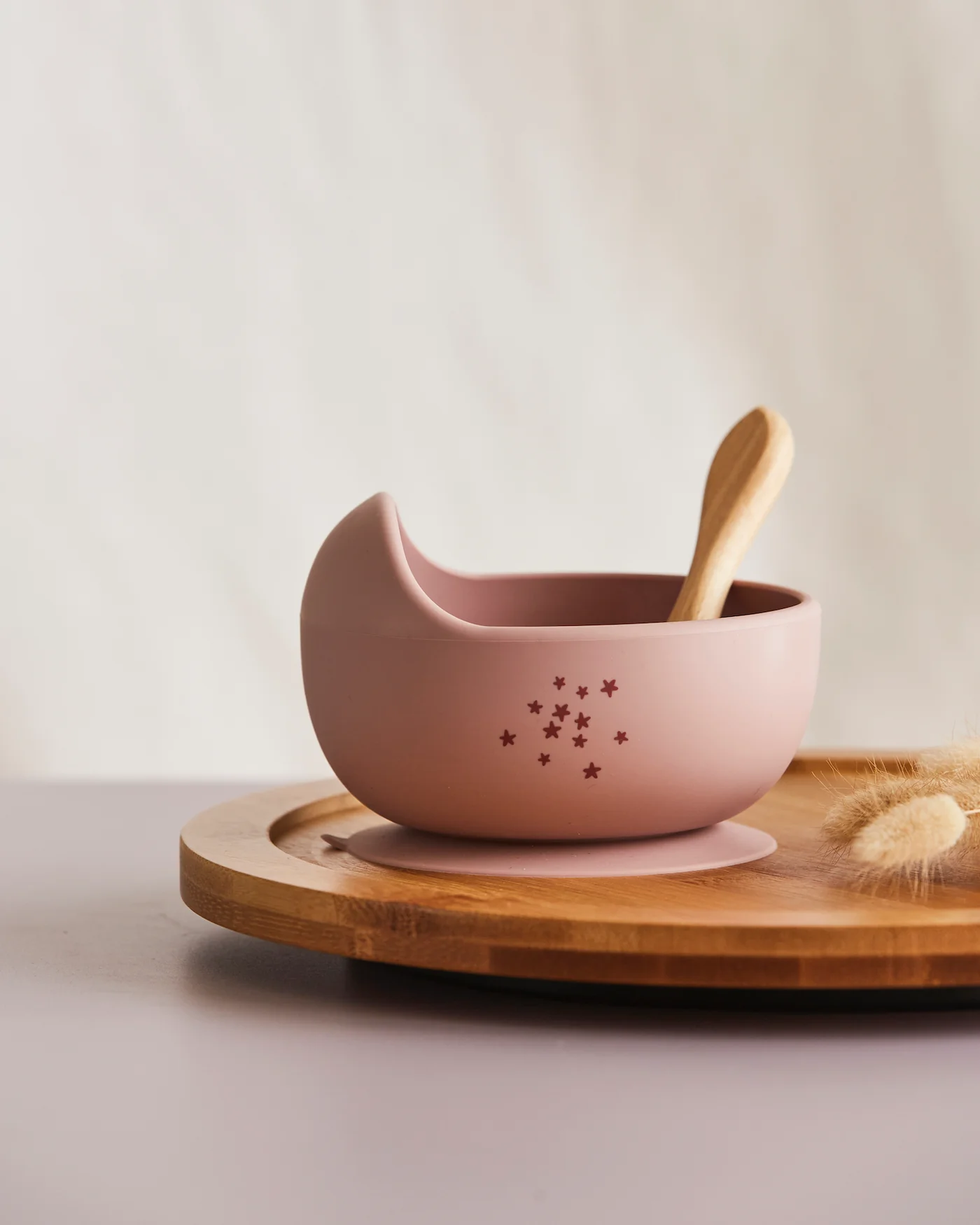 The Conscious Store - Silicone Baby Suction Bowls with Wooden Spoon