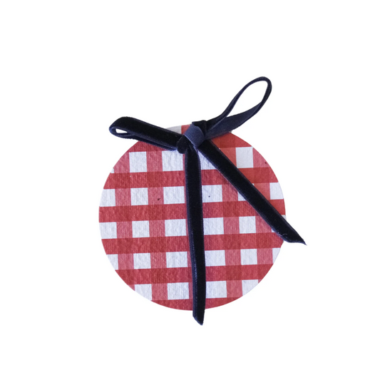 Hello Petal - Gingham Plantable Gift Tag and Velvet Ribbon