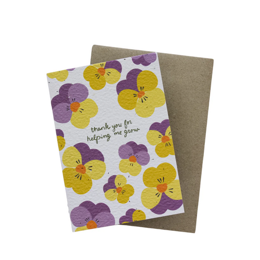 Hello Petal - Thank you for helping me Grow (Pansies) Plantable Card