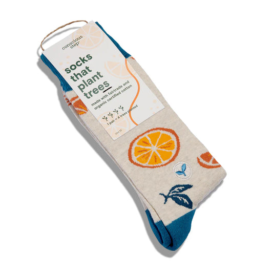 Conscious Step - Pair: Socks that plant trees (oranges)
