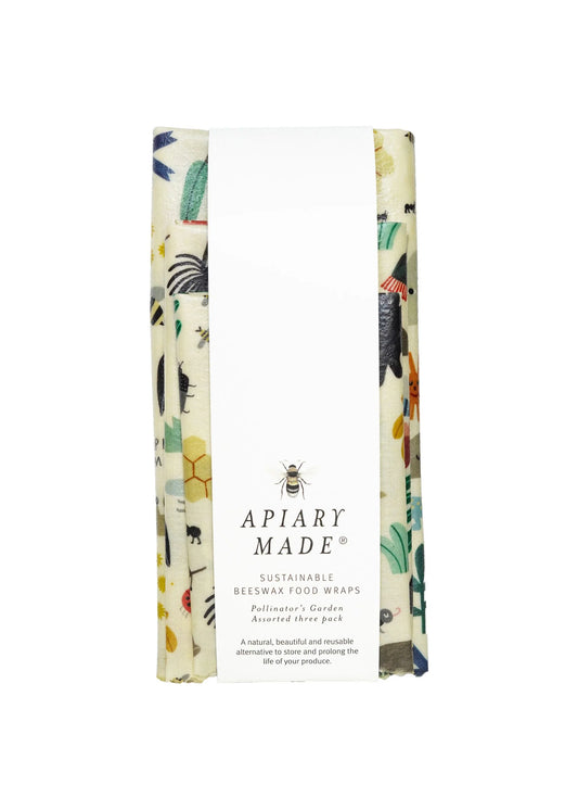 Apiary Made - Pollinator's Garden Beeswax Wraps: Assorted Three Pack