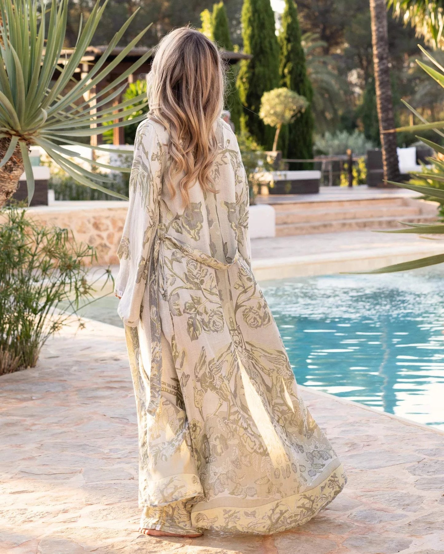 Brahmaki - Eco-Friendly Maxi Kaftan, Sage